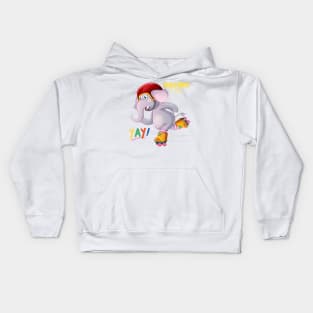 Elephant Having Fun Kids Hoodie